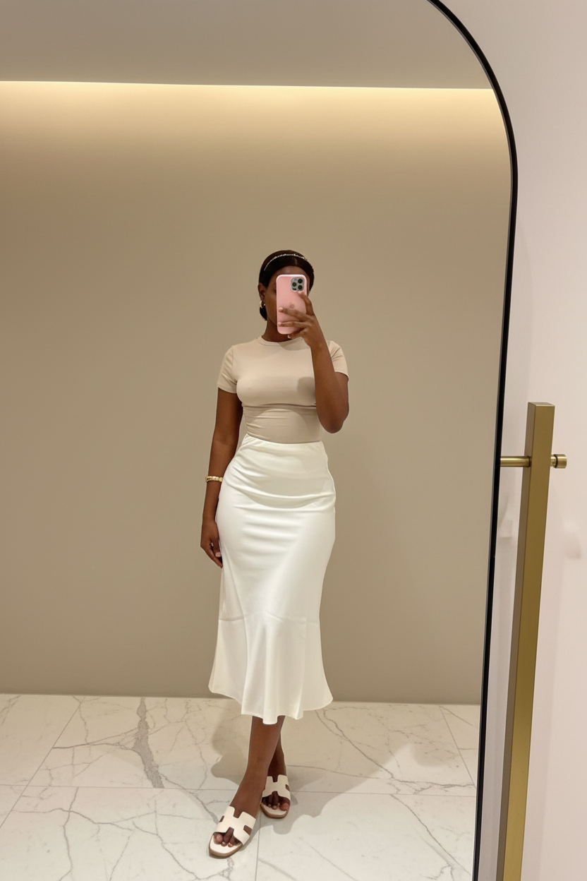 Saia Midi Cetim Luxe